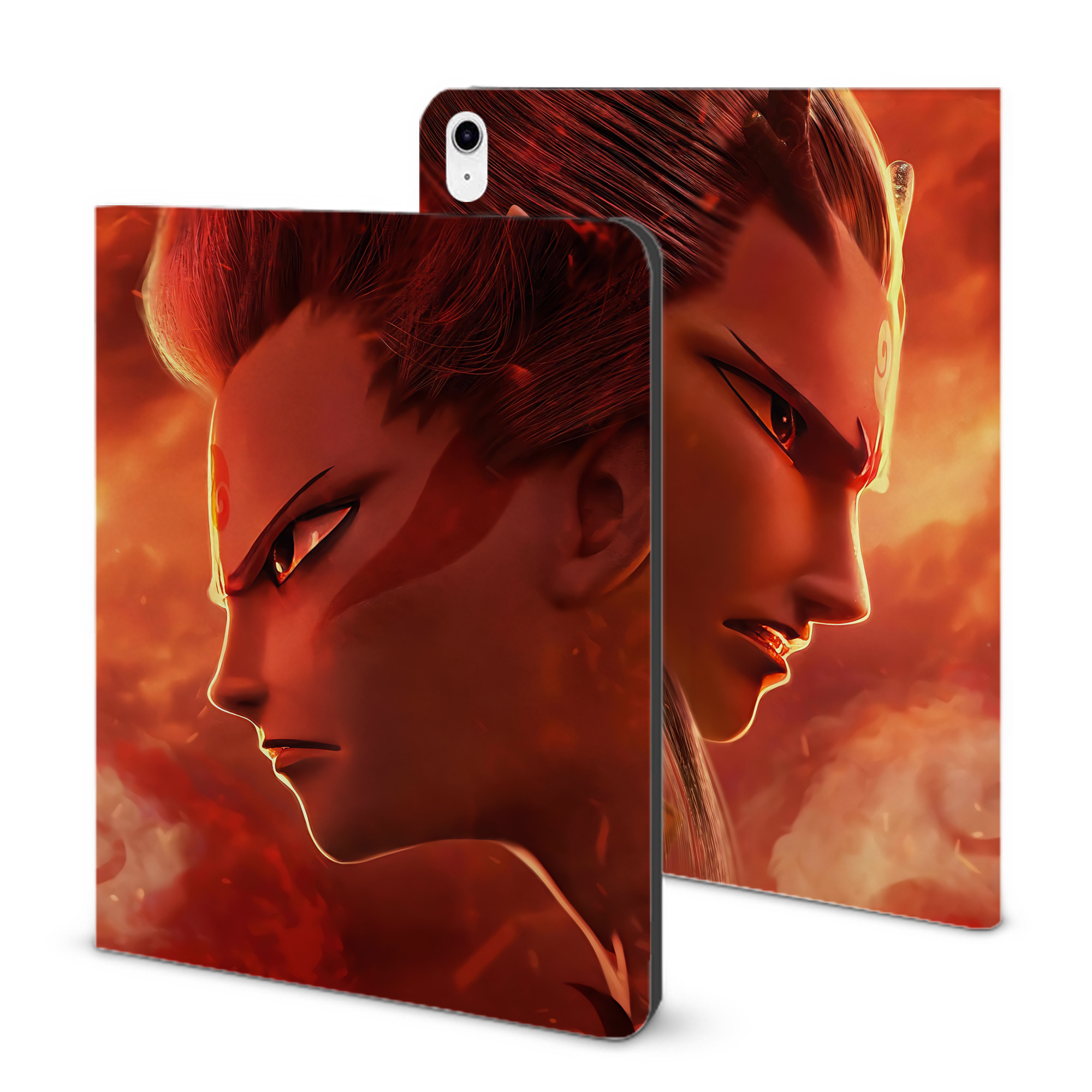 （画像用） Ne Zha 2 ナタ 魔童の大暴れ IPad ケース ブック型 PUレザー TPU 耐衝撃 軽量 薄型 ペン収納なし 全面保護 IPad 各モデル対応